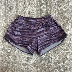 lululemon Hotty Hot Purple Striped Athletic Shorts